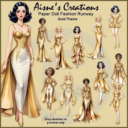 Paper Doll Fashion Runway - Gold Theme