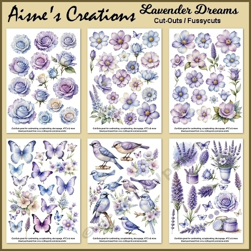 Lavender Dreams Floral Cut-Outs / Fussy Cuts