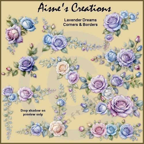 Lavender Dreams Rose Corners & Borders