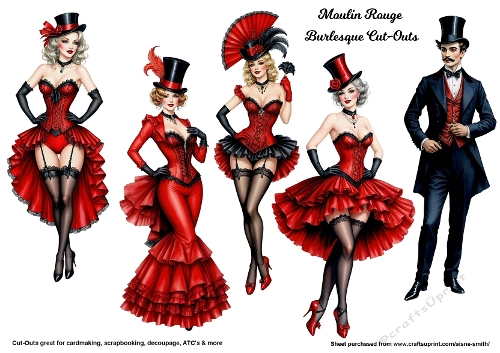 Moulin Rouge Burlesque Ladies Cut-Outs