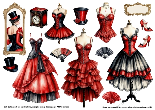 Moulin Rouge Burlesque Clothing & Accessories Cut-Outs
