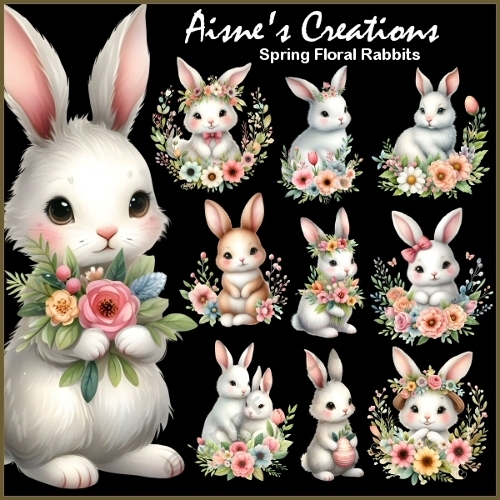 Spring Floral Rabbits