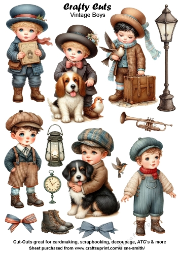 Vintage Boys Cuts Outs / Fussy Cuts