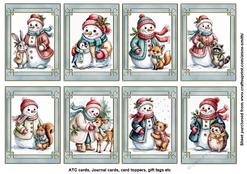 Snowman Friends Toppers / Gift Tags