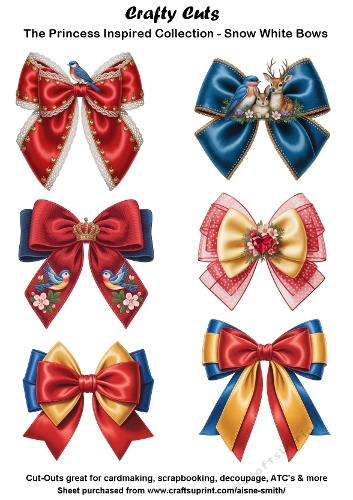 Snow White Inspired Bows Cut-Outs / Fussy Cuts