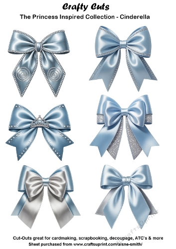 Cinderella Inspired Bows Cut-Outs / Fussy Cuts