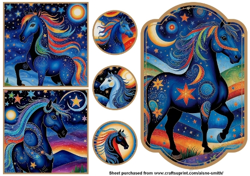 Starry Night Horses Toppers