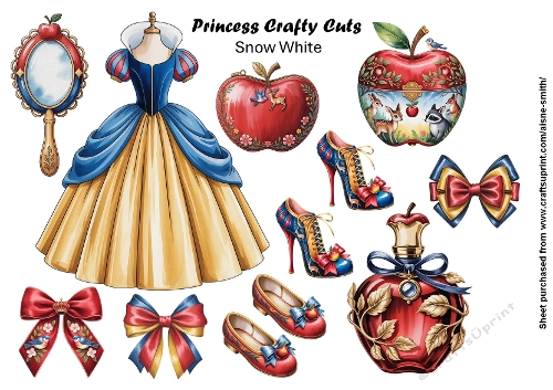 Princess Snow White Fussy Cuts Collage Sheet
