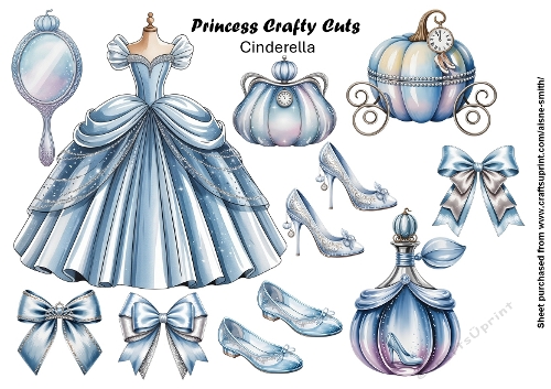 Princess Cinderella Fussy Cuts Collage Sheet