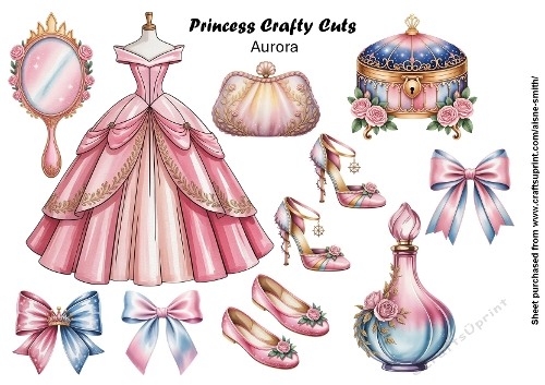 Princess Aurora Fussy Cuts Collage Sheet