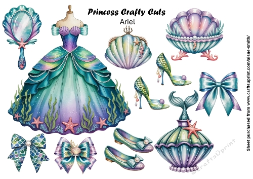 Princess Ariel Fussy Cuts Collage Sheet