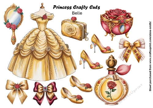 Princess Belle Fussy Cuts Collage Sheet