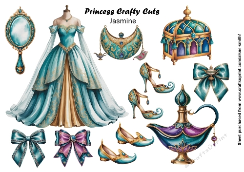 Princess Jasmine Fussy Cuts Collage Sheet