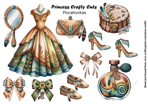 Princess Pocahontas Fussy Cuts Collage Sheet