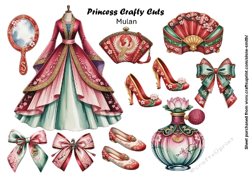 Princess Mulan Fussy Cuts Collage Sheet