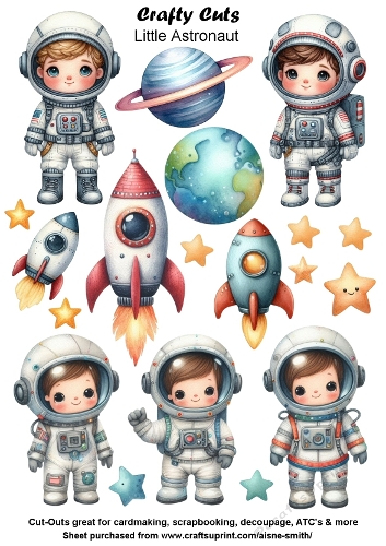 Little Astronaut Fussy Cuts Collage Sheet