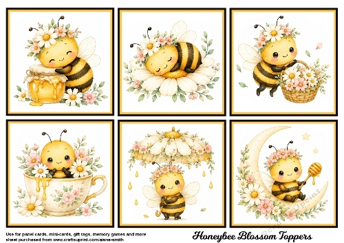 Honeybee Blossom Toppers
