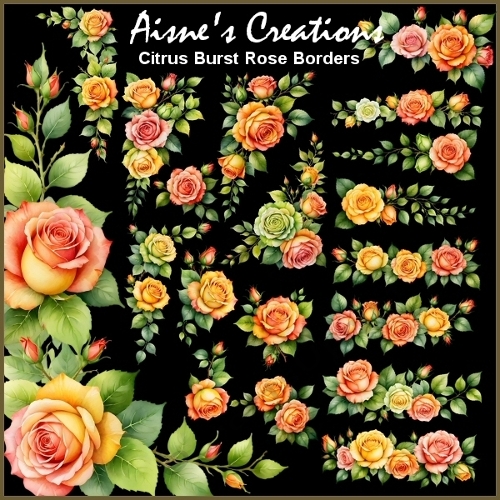 Citrus Burst Rose Borders & Corners
