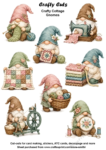 Crafty Cottage Gnome Fussy Cuts