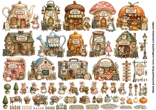 Grand Mouse Village Fussy Cuts