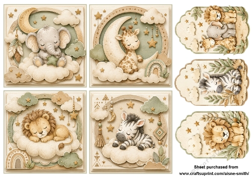 Baby Safari Dreams Toppers & Tags