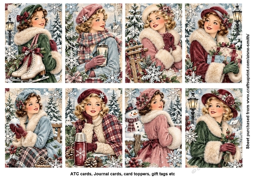 Retro Winter Fashionistas Toppers