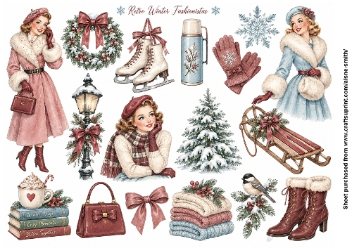 Retro Winter Fashionista Fussycuts
