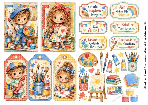 Little Artist Kids Fussycut Ephemera