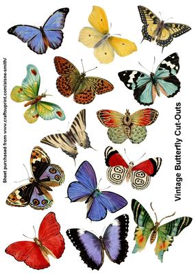 Vintage Butterflies Cut-outs