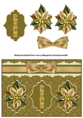 Peace Poinsettia Card Front
