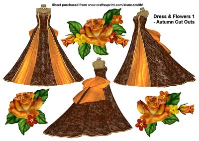 Dress & Flowers 1 - Autumn Cut Outs