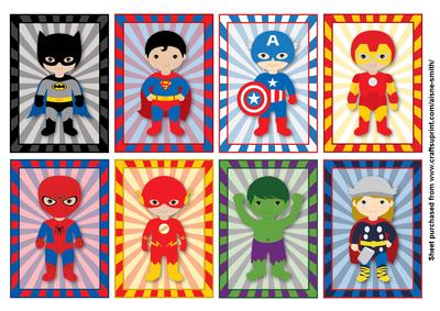 Superhero Tags/mini Cards