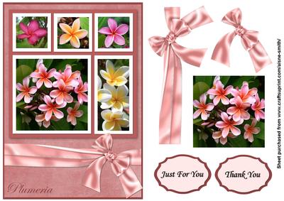 Plumeria Collage Card