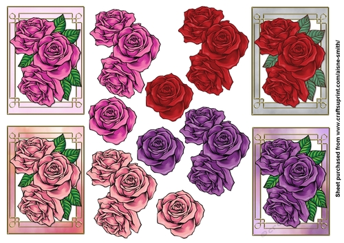 Roses 3D Tags / Mini-Cards