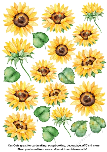 Watercolor Sunflowers Cut-Outs