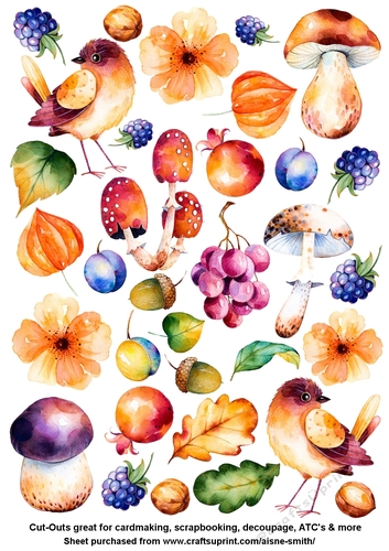 Autumn Watercolor Cut-Outs