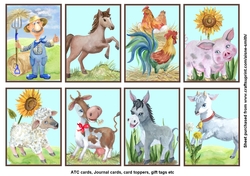 Farm Friends Mini Card Toppers / Tags