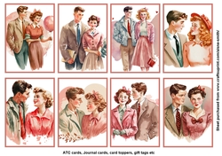 Retro Couples ATC / Cards / Tags