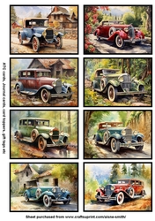 Vintage Car Tags / Mini Cards