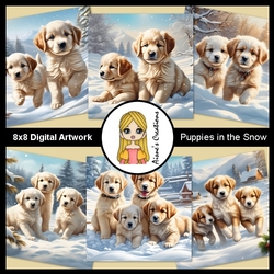 Puppies in the Snow Artwork