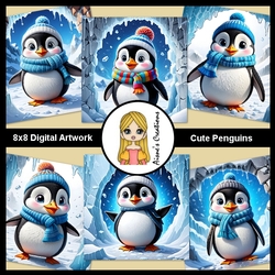Cute Penguins Digital Art