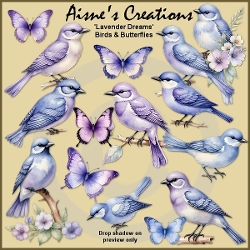 Lavender Dreams Birds & Butterflies