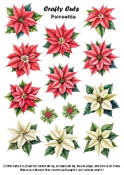 Poinsettia Flowers Cut Outs / Fussy Cuts