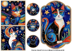 Starry Night Cat Toppers