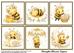 Honeybee Blossom Toppers