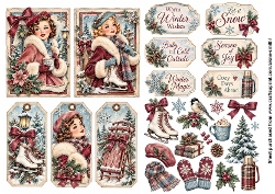 Retro Winter Fashionista Fussycut Ephemera