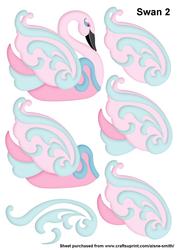 Swan 2 3D Decoupage Sheet