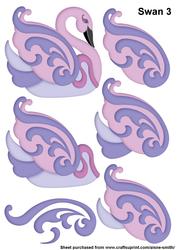 Swan 3 3D Decoupage Sheet