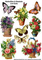Vintage Butterflies & Baskets Cut-outs