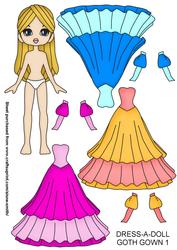 Dress-a-doll Goth Gown Cut Out
